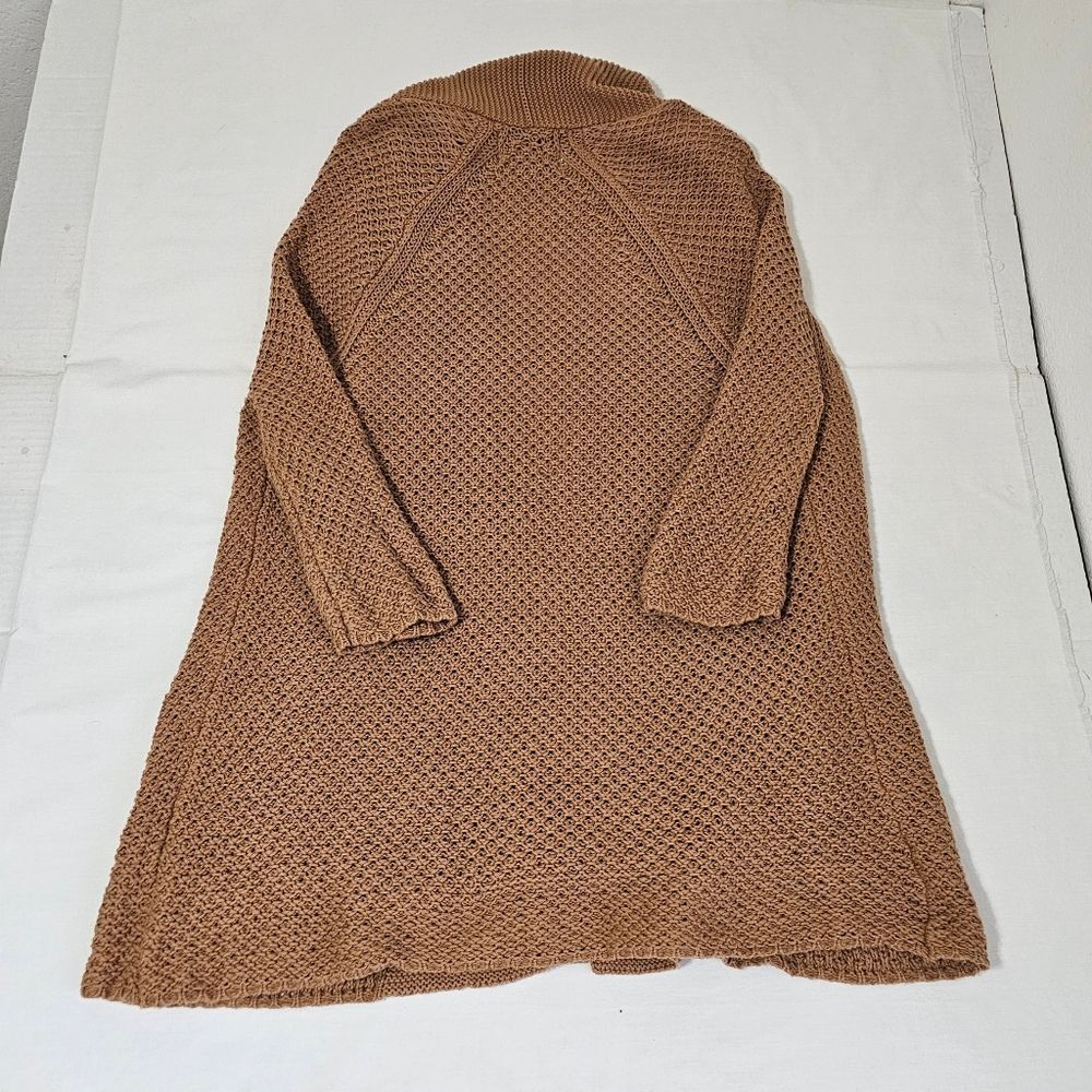 Lucky Brand Women’s M Camel Brown Open Knit Long Cardigan Duster Boho - Picture 4 of 8